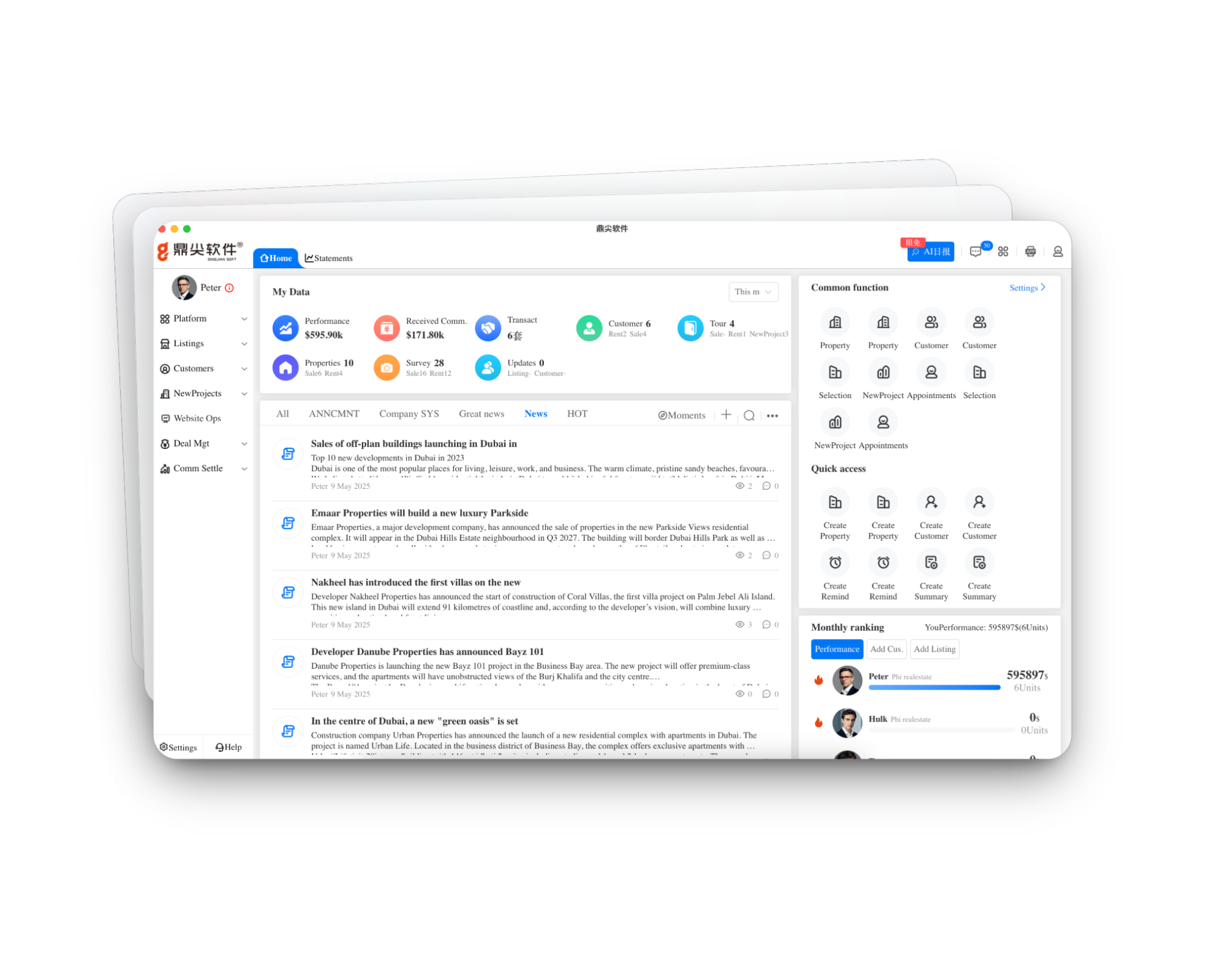 DingjianSoft Real estate agency system