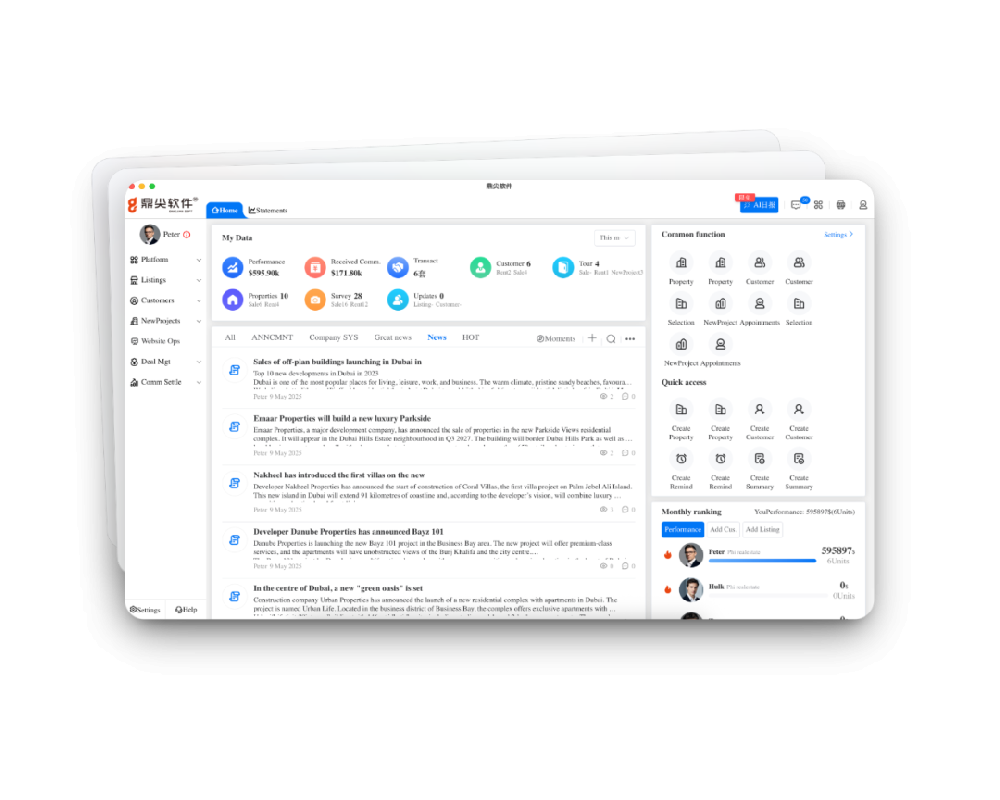 Dingjian Real Estate Agency SAAS: Zero maintenance B/S architecture, saving 90% of development costs, more flexible on-demand payment